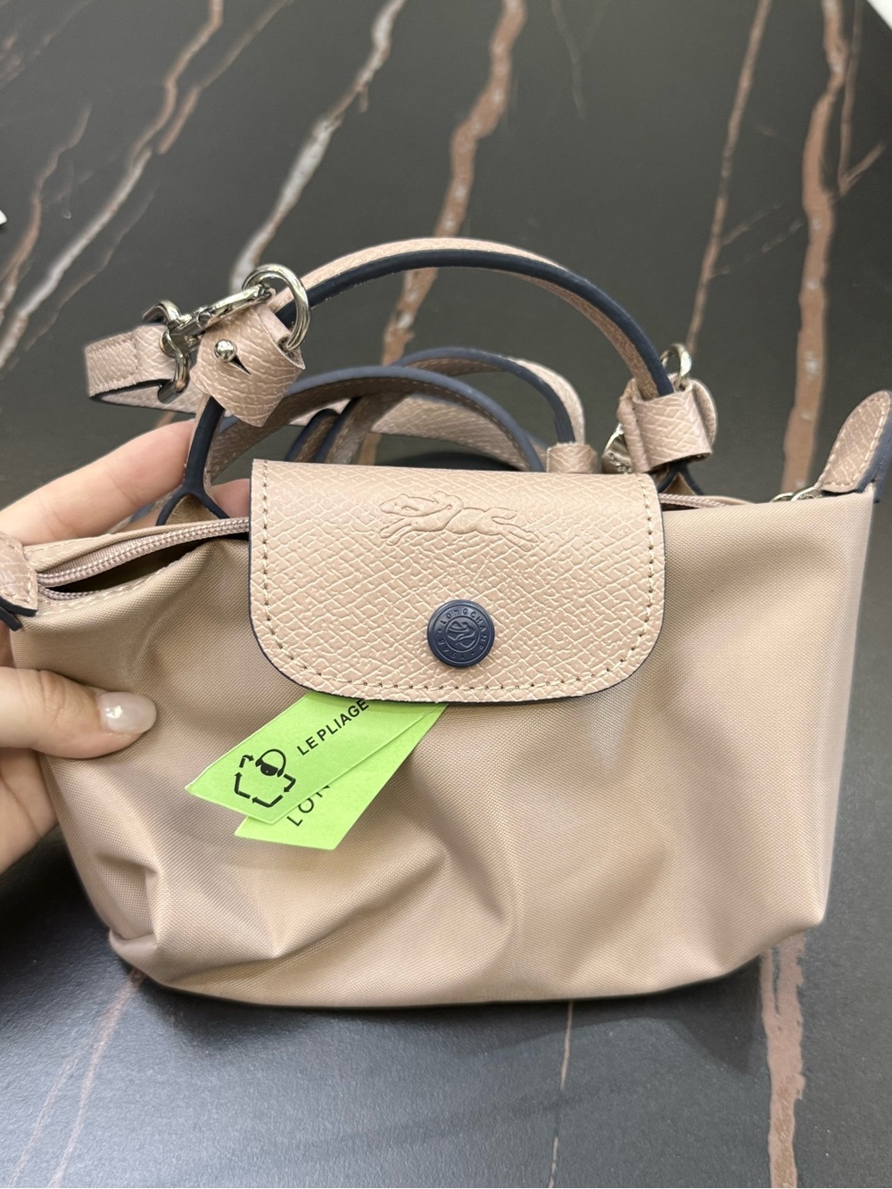Longchamp Mini Le Pliage Top-Handle Bag in Beige Blush